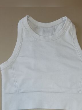 DSG White/Grey Active, Ribbed, Cropped Tank Top. Size XXL.